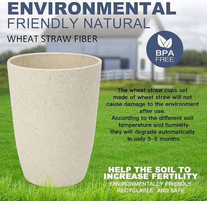 Homienly Cups for Kitchen Unbreakable Wheat Straw Cups 8 PCS Alternative to - Image 7
