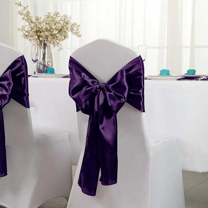 Horbaunal 24 Pack Purple Satin Table Runner 12 x 108 Inch | Smooth Table Runners - Image 3