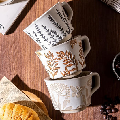 Ceramic Mugs 11 oz Unique Luxurious Cups Set of 4 - Image 3