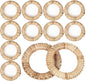 CLEENTABLE Woven Napkin Rings Set of 12 - Handmade Rattan Napkin Holders for Farmhouse Table Décor, Rustic Holiday Dining, Wedding, Thanksgiving, Christmas & Everyday Use (Natural)