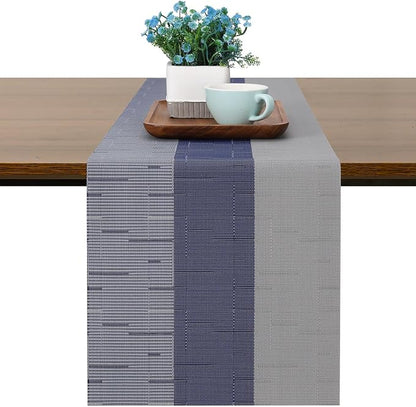 Table Runner 88 Inches Long, Vinyl Woven Farmhouse Table Runners | Washable by Chitomars