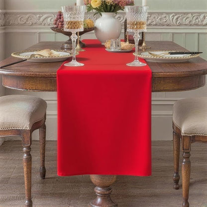 Red Table Runner, Waterproof Washable Runners 90 Inches Long | Reusable 12x90 by KAIPHO