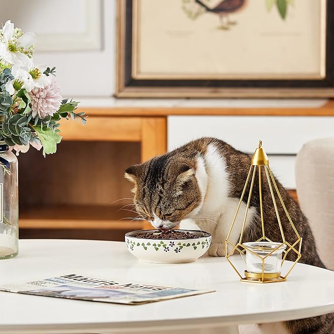 Ceramic Cat Bowls, Howise 5.3 in Cat Food Bowl, Cat Dishes - Image 3