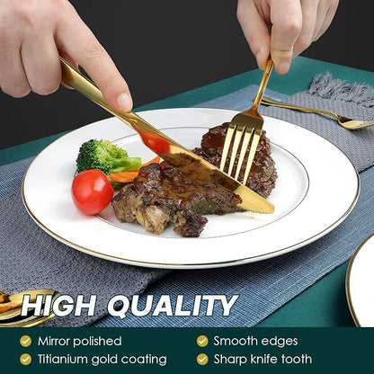 Gold Silverware Set for 8, OGORI 45-Piece Stainless Steel Flatware Set - Image 5