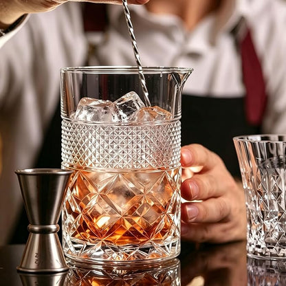 Cocktail Mixing Glass Bartender | 24oz Crystal Bar Stirring Glass | Old - Image 4