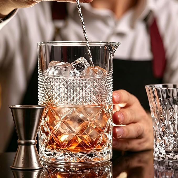2pcs Cocktail Mixing Glass Bartender | 24oz Crystal Bar Stirring Glass | Old - Image 4