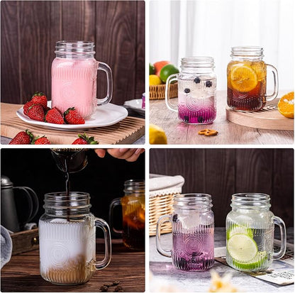 Amzcku vintage Clear Drinking Jar 16 OZ Drinking Jars - Image 3