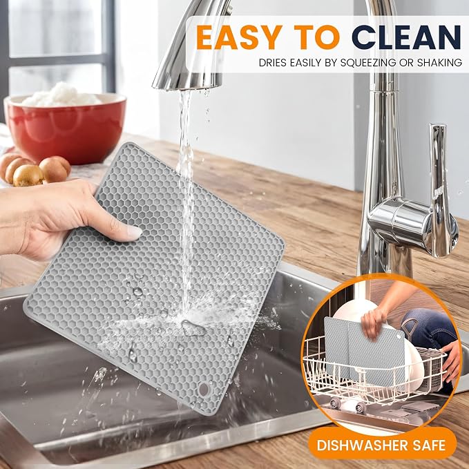 Silicone Trivet Mats 4 Heat Resistant Pot Holders Multipurpose Non-Slip Hot Pads - Image 6