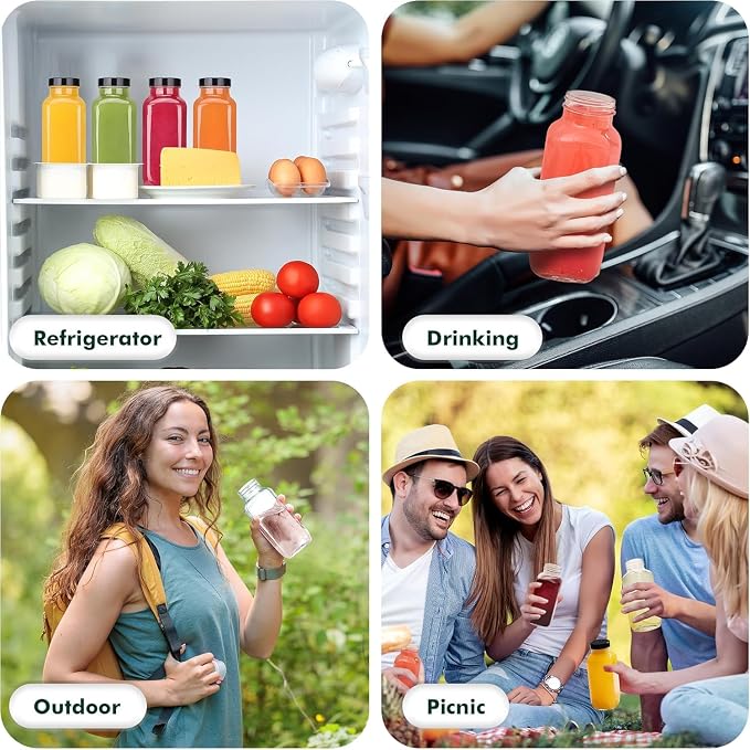 12 Pack 8 oz Glass Juice Bottles - Image 3