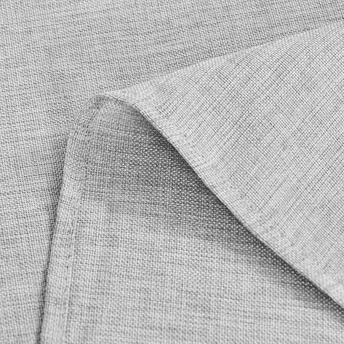 Hiasan Faux Linen Rectangle Tablecloth - Wrinkle and Stain Resistant Washable Table Cloth for Kitchen Dining Room Holiday Table Cover for Dinner, Light Grey, 60 x 102 Inch