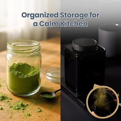 TeaVault Opaque Airtight Matcha Container – Loose Leaf Tea Storage Canister & Organizer for Freshness, Aroma & Flavor. Premium Storage for Matcha Powder, Tea Bags, Chai & Green Tea- 0.6 qt