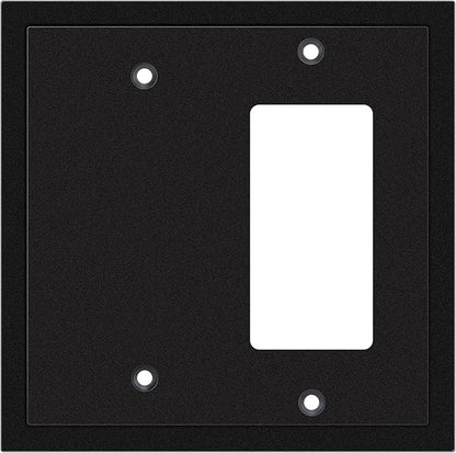 Henne Bery Modern Edge Decorative Wall Plate Switch Plate Outlet Cover, Durable Solid Zinc Alloy (Blank/Decorator, Matte Black)