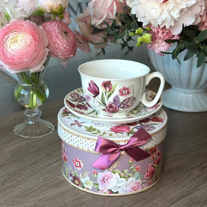 STP GOODS Bone China Tea/Coffee Cup and Saucer in Gift Box Fine Bone China - Image 6