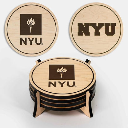 LazerEdge New York Violets Wooden Coaster Set - Maple Wood - Officially Licensed Product - 4-Pack