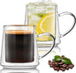 Joeyan 10.8oz Double Wall Glass Coffee Mugs Set of 2, Insulated Clear Glass by JoeyanHousehold