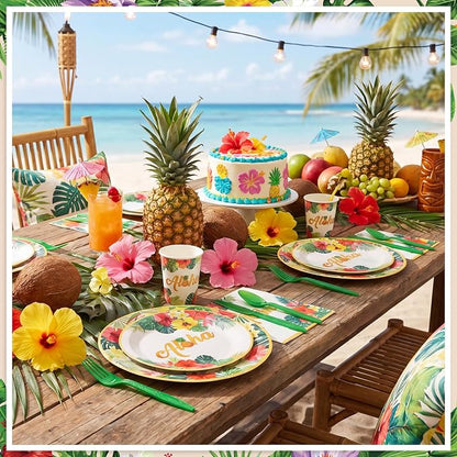 NatNarr Hawaiian Party Supplies Set, Paper Tableware Set - Image 5