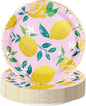 WRAPAHOLIC 25Pcs Lemon Paper Plates by WRAPAHOLIC