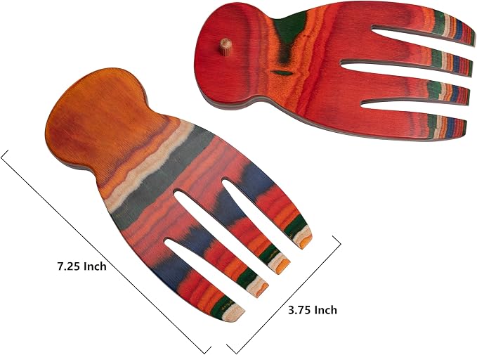 2 Pcs Salad Hands, Pakkawood Salad Tongs - Image 7
