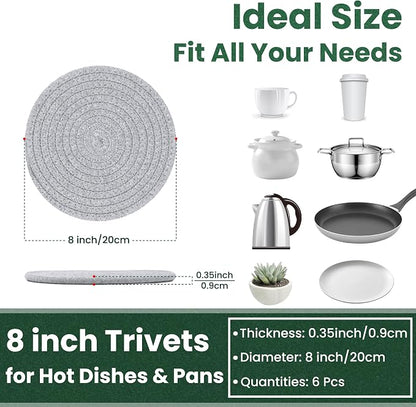 8 Inch Trivets for Hot Dishes, Hot Pots and Pans, Large Coaster for Kitchen - Image 2