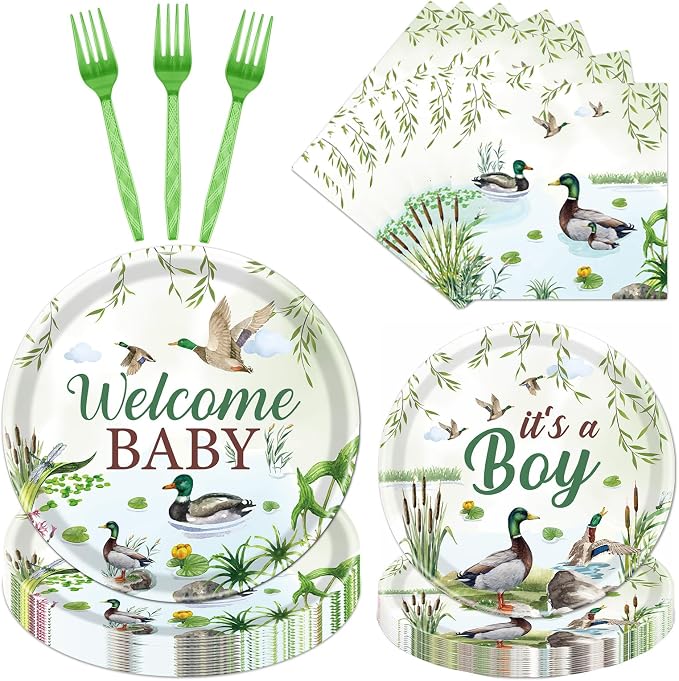 Rakuto Mallard Duck Baby Shower Decorations, Serve 24 by Rakuto