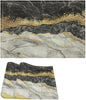Marble Linen Place Mats Set of 2, 12x17 Inch Modern Luxury Texture Black Grey Gold Marble Washable Fabric Non-Slip Placemats for Home Dining Table Banquets Party Kitchen Decoration