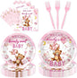 96 Pcs We Can Bearly Wait Baby Shower Decorations, Bear Tableware Set | by EoBeCy