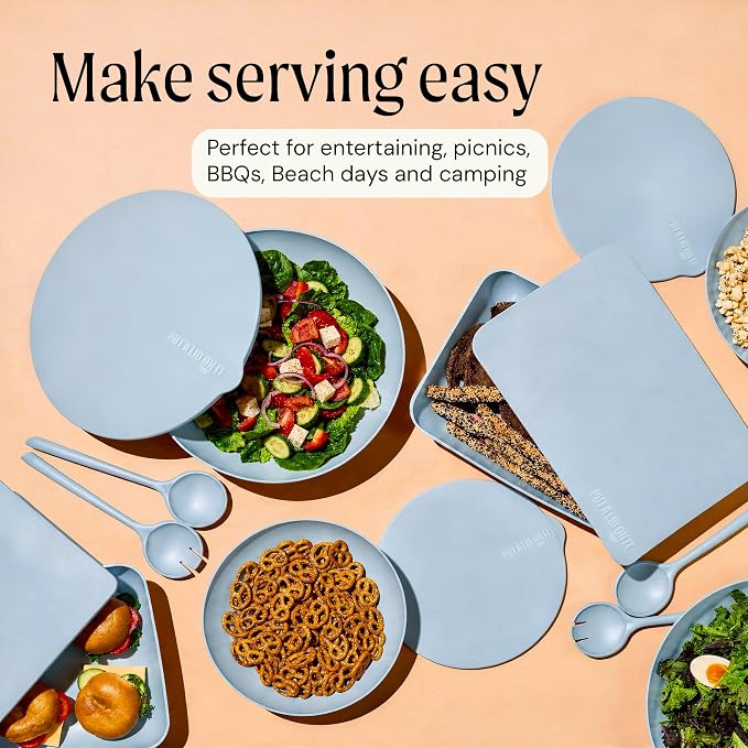 Salad Servers - Spoon and Fork Serving Set, Certified Recycled Food-Safe Plastic - Image 6