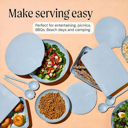 Salad Servers - Spoon and Fork Serving Set, Certified Recycled Food-Safe Plastic - Image 6