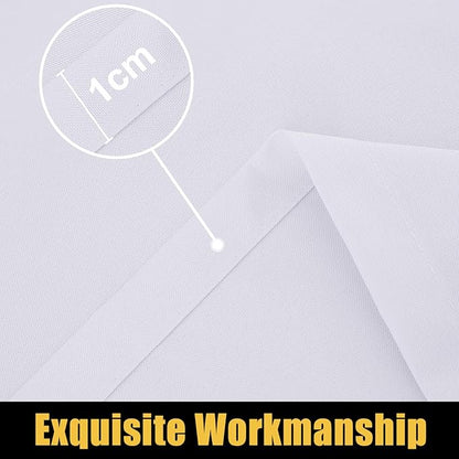 Smiry Rectangle Picnic Table Cloth, Waterproof Elastic Fitted Tablecloths for 8 Foot Tables, Washable Polyester Table Cover for Camping, Indoor and Outdoor (White, 30"x96")