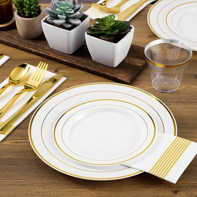 FOCUSLINE 600 Ct Gold Dinnerware Set - Image 5