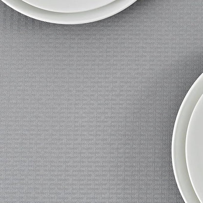 maxmill Square Tablecloth Weaved Texture Stain Resistant Waterproof Wrinkle Free Washable Soft Table Cloth, Decorative Fabric Table Cover for Dining Room Dinner Parties, 52 x 52 Inch, Light Grey