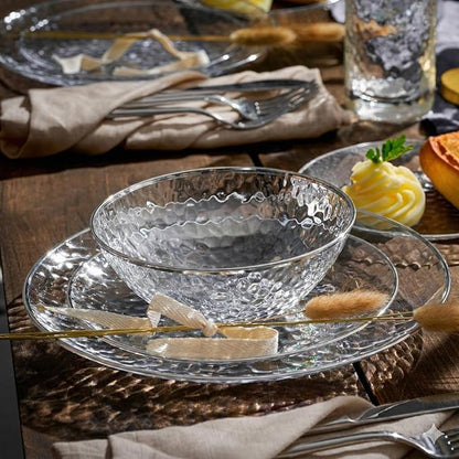 R-kay 100 Pack Silver Plastic Plates - 6 Inch Hammered Silver Rimmed Sturdy, Durable And Extra Heavy duty Silver Plastic Dessert Plates Disposable - Appetizer Plates Disposable For All Occasions