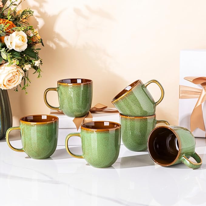 LERATIO Ceramic Coffee Mugs Set of 6, 12oz Handmade Coffee Mugs Set | Large - Image 8
