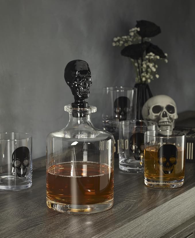 Oneida Barware, 5-Piece Skeleton Whiskey Set, 4 Drinking Glasses & 1 Decanter - Image 3