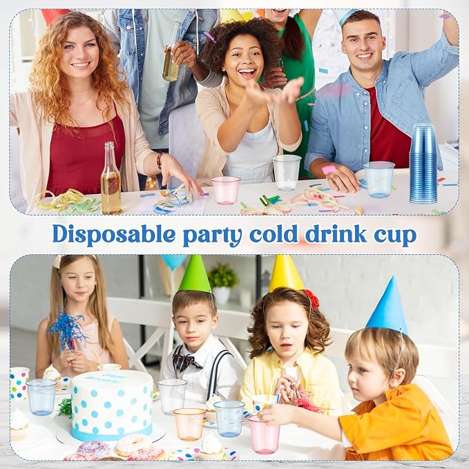 Ziliny 100 Pcs Disposable Stemless Glasses 12oz Crystal Plastic Wine Glasses - Image 6