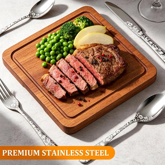 60 Piece Floral Silverware Set for 12 - Image 4