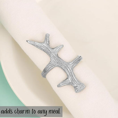Set of 12 Antler Napkin Rings for Dining Table Décor - Image 9