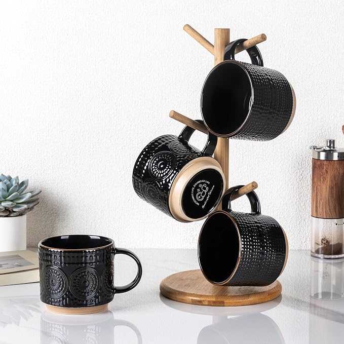 GBhome 12OZ Stackable Coffee Mugs, Ceramic Coffee Mugs - Image 8