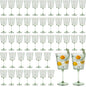 48 PCS Green Plastic Wine Glasses with Removable Stems 13.5 Oz Ribbed Wine Glasses Square White Wine Glass Muted Pastel Colors Goblets Elegant Fluted Glassware for Wedding Anniversary Birthday