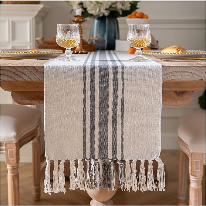 Boho Table Runner for Modern Farmhouse Decor, Dining Table décor 13 x 108 Inch by Caflife
