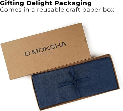Classic Linen™ by D'Moksha Navy Blue Table Runner 120 Inches Long, 100% Pure - Image 4