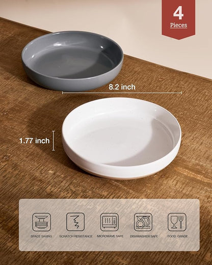 famiware Milkyway 33 oz Pasta Bowls Set of 4, Dishwasher & Microwave Safe - Image 2
