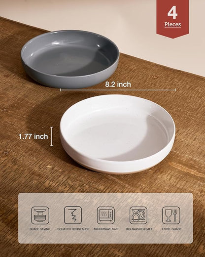 famiware Milkyway 33 oz Pasta Bowls Set of 4, Dishwasher & Microwave Safe - Image 2