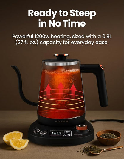 Viante Electric Gooseneck Kettle 0.8L, Pour Over Coffee & Tea, Temp Control | - Image 6