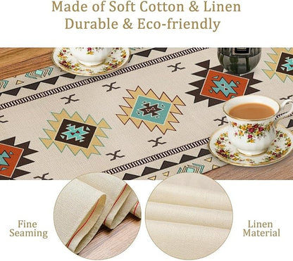 Aztec Southwest Table Runner, Ethnic Style Design Geometric Table Runners Table - Image 5