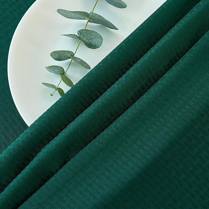 maxmill Square Tablecloth Waterproof Spillproof Wrinkle Resistant Soft Weaved Texture Design Christmas Table Cloth for Dinner, Dining Room Party, Indoor Outdoor Use, 60 x 60 Inch, Hunter Green
