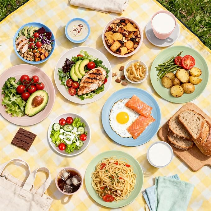 Wheat Straw Dinnerware Sets for 4, 16 Piece Unbreakable Kids Dinnerware Set - Image 5