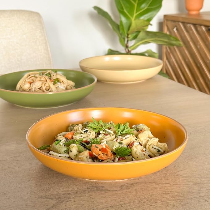 Mora Ceramic Artisan Matte Large Pasta Bowls 30oz, etc Kitchen Plate/Wide Bowl - Image 7