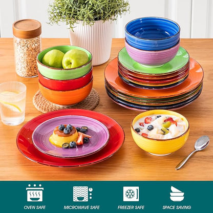 vancasso Bonita Dinnerware Set Multicolor Stoneware 18 Pieces Service - Image 4