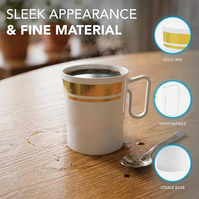 Party Essentials 8-Ounce Hard Plastic Coffee Cup/Tea Mug - Image 5